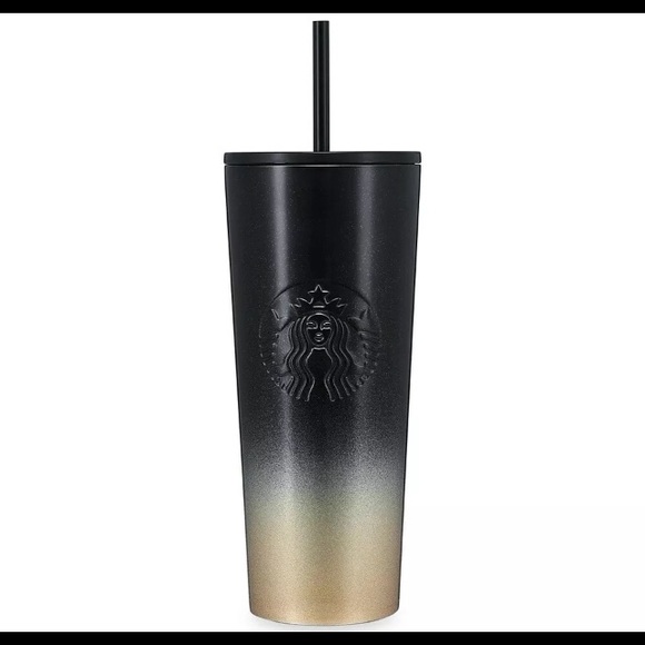 Lux Disney 50th Anniversary Starbucks Luxury Collection Black Gold Metal Tumbler - Picture 2 of 2